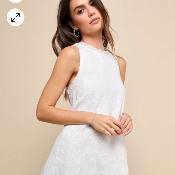 NWT Lulus "Sweet Loveliness" White Shift Mini Dress - Picture 1 of 6